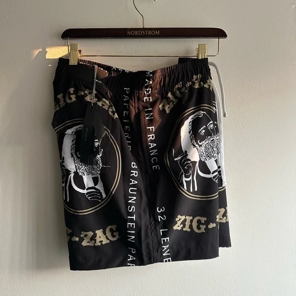 AMIRI Black Zig Zag Made in France Shorts - Picture 1 of 9